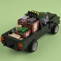 소형트렉터 MOC 수송 자동차 모델 픽업 트럭 빌딩 블록 스피드 보트 시티 엔지니어링 차량 트랙터 벽돌 DIY 교육 완구 선물, 1.Pickup truck
