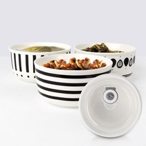 모던라인 도자기 밀폐찬통 중 3P /밀폐용기/반찬통, 01모던라인 밀폐찬통 중 3P