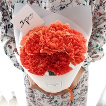 플라로마 어버이날 꽃 생화 카네이션 10송이+감사카드 예약배송 당일발송가능 5/4일 5/6일 수령, 오렌지