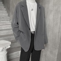 WZC 봄가을 남성 블레이져 세미 정장자켓 무지 루즈핏 점퍼 아우터 캐주얼 M~3XL