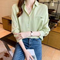 봄가을 여성 숄카라 멀티 솔리드 베이직 쉬폰 카디건 셔츠 레깅스 셔츠