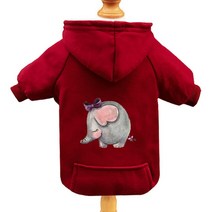 치와와 스웨터 스핑크스 고양이 후드티 고양이 포켓 디자인 작은 강아지 플라밍고 애완 동물 의류 따뜻한 겨울, Red-Elephant+XXL