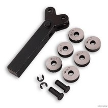 hob 강한 0.5mm1mm2mm 대각선 선형 널링 휠이 있는 강철 이중 휠 널링 도구 7개 세트 피치 블랙
