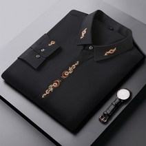 Crzen 남자 빅사이즈 긴팔 셔츠 비즈니스 자수 셔츠 23N402