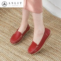 [KT알파쇼핑][애슬릿] 둥근 스퀘어 여성 모카 말랑 플랫 로퍼 3cm