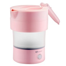 캠핑 주전자 케틀팟 Zoomland 0.6l 미니 접이식 전기 실리콘 물 600w 220v 온수 보일러 휴대용 여행 가정용, 분홍색, 씨엔