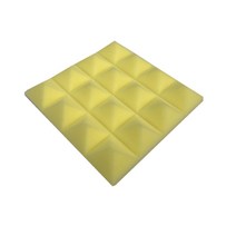 방음스펀지 문 벽 방음 24 pcs 250x250x50mm 스튜디오 어쿠스틱 폼 16 피라미드 흡수 치료 패널 타일 보호 스폰지, 노란색, 24개