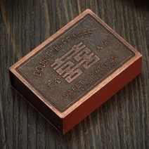 고전 장식 인테리어 소품 빈티지 골동품 성냥갑, 레드 브론즈 HC 박스