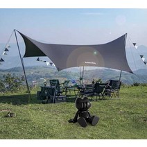 블랙코팅 미니타프 블랙독 캠핑 그늘막 어닝 암막, 550x292cm 타프+타프 연장 폴+타프 끈