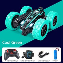 2022 새로운 RC 자동차 스턴트 제스처 감지 LED 조명 2.4G 라디오 원격 제어 오프로드 등반 자동차 어린이 선물용 장난감, 03 Green Two RC