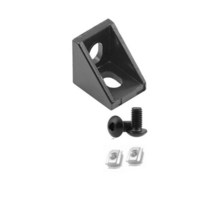 나사육각 가구패스너2020 실버/블랙 알루미늄 프로파일 커넥터 세트 20 S 레일 코너 브래킷 + T-슬롯 너트, 02 Black_03 8 sets