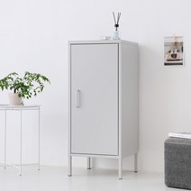 마켓비 MKB 철제수납장 캐비넷 모던세로중 1문 4251015, 라이트그레이