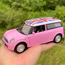 1:32 BMW 미니쿠퍼 다이캐스트 핑크 에디션 미니어쳐 모형 전시, 핑크 MINI 선물 상자 포장