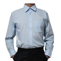 메노모소 빅사이즈 130(4XL)까지 일자핏 긴팔와이셔츠 소라색
