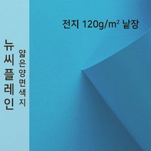 뉴씨플레인 종이문화 얇은 양면색지 120g 전지 낱장 1매 No.34 바다색, 1장