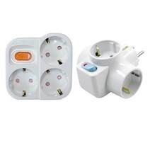 디데이마트 대기전력 차단 T형 절전3구 멀티콘센트 사각3구 스위차달린 멀티탭 콘센트 돼지코 T자형콘센트 전기절약, 사각3구 멀티탭