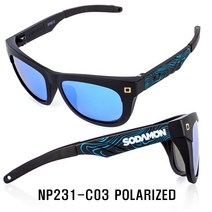 소다몬 NEW NPNG2 시리즈 국산 편광 스포츠 낚시 자전거 선글라스, [3] NP231-C03 블랙/블루미러 편광렌즈