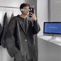 WZC 봄가을 남성 세미정장 자켓 무지 루즈핏 블레이져 점퍼 아우터 캐주얼 간절기 빅사이즈 S~5XL