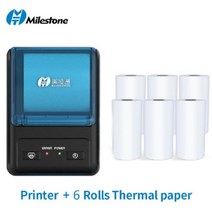 Milestone 58mm Bluetooth Thermal Receipt Printer Portable Mobile Mini POS Compatible with Android an, 기타 (ae˚) frequ, AU 플러그