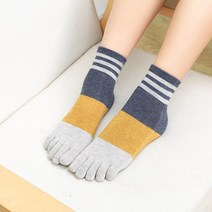 여성양말 발가락양말 말굽 신발 양말 블랙 숙녀 다채로운 스트라이프 패치 워크 여성 면화 다섯 손가락 발가락 통기성 부드러운 짧은