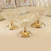 예쁜 도자기 나눔 접시 그릇 유럽 ​​ 스탈 금속 과일 과일 바구니 수공예품 부티크, 금도금, 대형 340 220mm