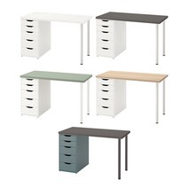 이케아 LAGKAPTEN 락캅텐 ALEX 알렉스 테이블책상120cm컴퓨터책상사무용테이블, 화이트+화이트