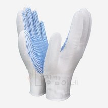 [장갑이네] 국산 수입 PU 도트 엠보싱 나일론 폴리 코팅 장갑 10켤레, 백색-S