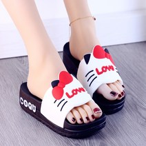 ZZJJC 캐릭터 욕실 홈 데일리 욕실 실내 통굽 홈 여성 샌들