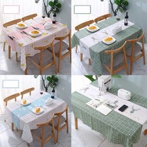 PEVA 식탁보 방수 및 기름방지 북유럽풍 직사각형 테이블보, (소형)-90x137cm_핑크(DT19)