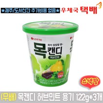 롯데 목캔디 허브 용기 122g*3개, 122g, 3개