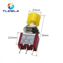 1Pcs 3Pin C-NO-NC 6mm 미니 순간 자동 리턴 푸시 버튼 스위치 ON-(ON) 2A 250VAC/5A 120VAC 토글, 03 YELLOW