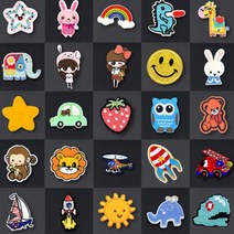 다이찌몰 와펜 캐릭터 자수 패치 빈티지열접착 3시리즈 모음, 1개, 433번 달달한 아이스크림