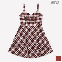 스파오 스파오 스파오 (QR) 체크 랩 뷔스티에 원피스_SPOW84TG81 (P001706424)