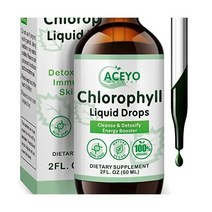 멀티비타민 Organic Chlorophyll Liquid Drops for Adults Women Men Mint Water Vegan Herbal Supplements Vita, 2 Fl Oz (Pack of 1)