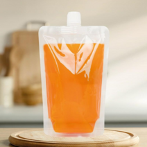 THE100% 스파우트 파우치 투명 음료파우치 쥬스팩 음료팩 380ml 50매
