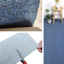 로엘리빙 방염 루프롤카페트 120x100cm 블루, 단품