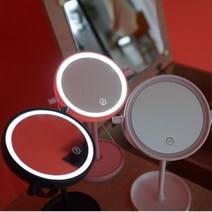 LED 원형 사무실 화장대 탁상 거울 예쁜거울 인생거울 신혼템 화장거울 자취템 자취방화장대 1인화장, 화이트