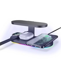 라츠 4in1 무선 고속 충전기 15W SOLT-UV15, 블랙, 1개