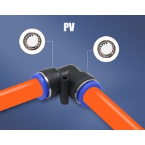 공압 피팅 PY/PU/PV/PE 워터 파이프 및 커넥터 직접 추력 4 16mm/ PK 플라스틱 호스 퀵 커플 링, [02] PV, [04] 10, 02 PV_04 10