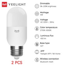 샤오미 Yeelight 이라이트 LED 스마트 전구 M2 색온도 조정 E14 E27 블루투스 메쉬 연결 MiHome app, M2 E27 x2개