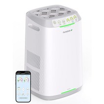 Nuwave OxyPure ZERO 공기 청정기 가정용 대형 방 침실용 최대 966ft² 20년 세척 가능한 바이오 가드 필터 공기 품질 및 냄새 센서 스마트 WiFi, 1082 Sq. Ft