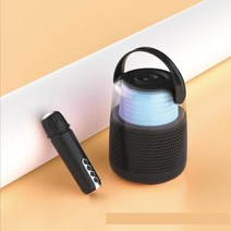 가정용노래방 휴대노래방 캠핑노래방 미니 가라오케 음성 증폭기 가족 기계 메가폰 라디오 KTV 마이크 오디오 RGB LED 조명 휴대용 데스크탑, [01] Black
