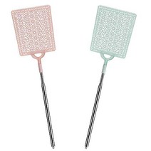 Aracoware 2 PCS Large Extendable Fly Swatter Flyswatter PE Plastic Head Telescopic Stainless Steel H, 1