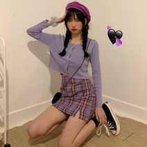 하이틴룩 샤스커트 시밀러 쓰리피스 크롭티 스쿨 세트 코디 4명트윈룩 여자중학생옷 올드 투피스세트