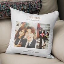 러브스토리 포토쿠션, 쿠션뒷면 - 파스텔 핑크