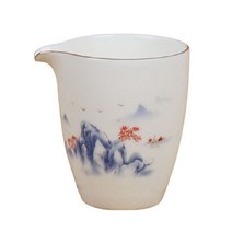 SY-10 백자 산수화 숙우 다도구