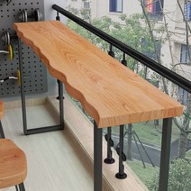 우드슬랩 바테이블 창가 슬림 폭좁은 원목 벽테이블 카페 스타벅스 베란다 긴 테이블, G. 180x 45x 105cm