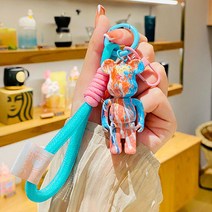 물감 베어브릭 곰돌이 키링, 퍼플민트, 1개