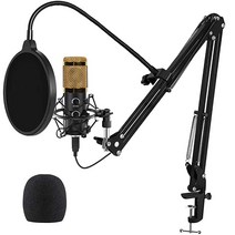 유튜브 방송 마이크 미국 업그레이드된 컴퓨터용 USB 게임용 팟캐스트 라이브 스트리밍-630666, 단일옵션, Gold