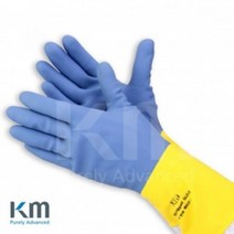 KM Multiprene 내화학 장갑 산업용 고무 인조 작업 코팅 니트릴폼 안전